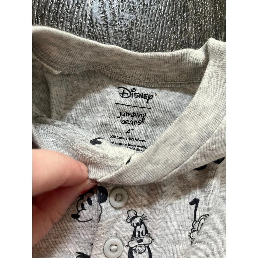Jumping Beans Disney Shirt NWT Grey Black Mickey‎ Pluto Goofy 4T